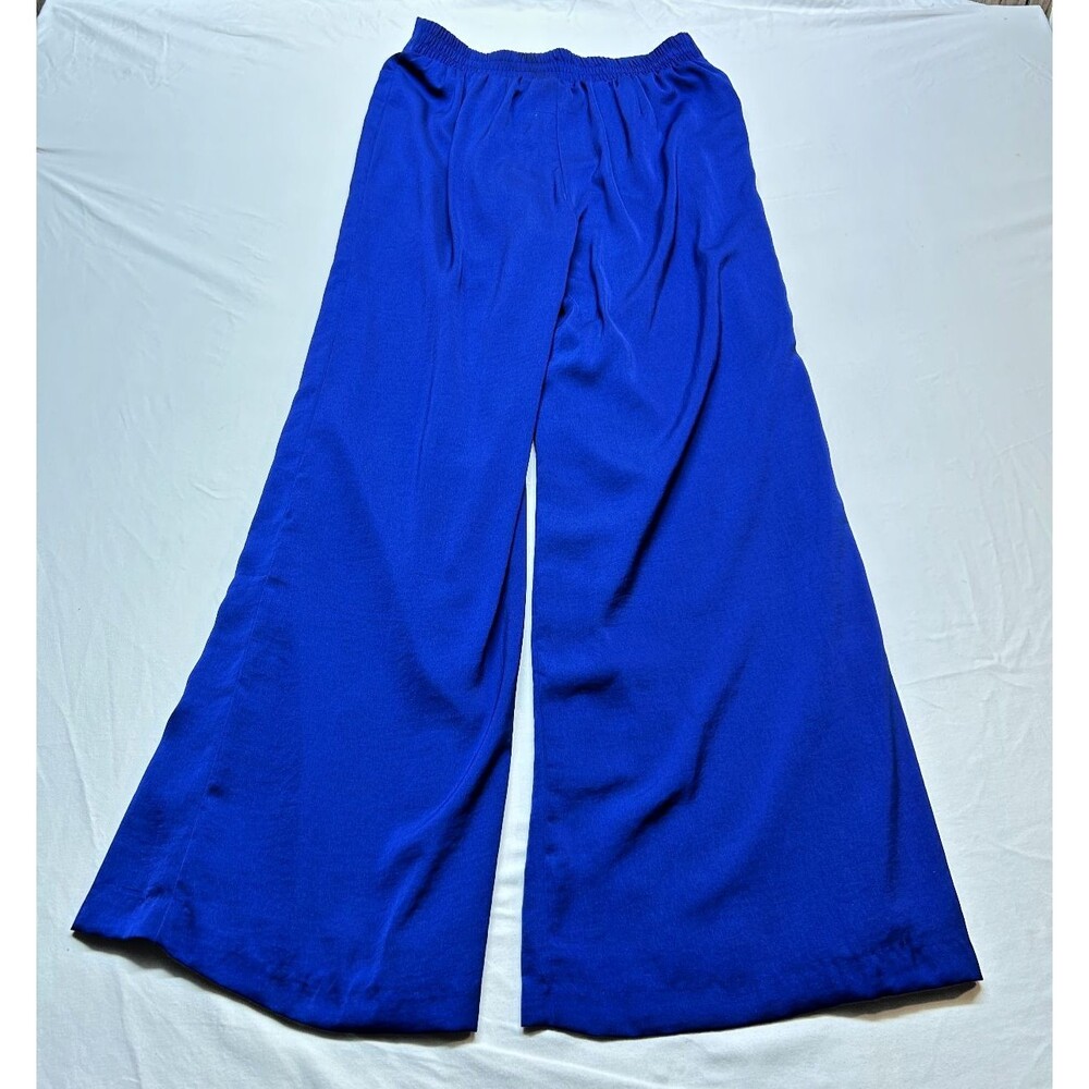 Chico's Cobalt Blue Wide Leg Pants Sz 00 Stretchy Pull On Comfy